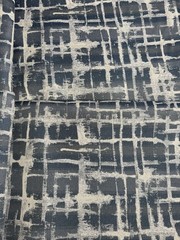 Fabric Calligraphy Plaid/Abstract Grid Design Grey 1.56 Yards x 2.75 Yards