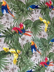 Indian Cotton Multi Parrot Dressmaking, Sewing Running Cotton Fabric 7 Yards AU