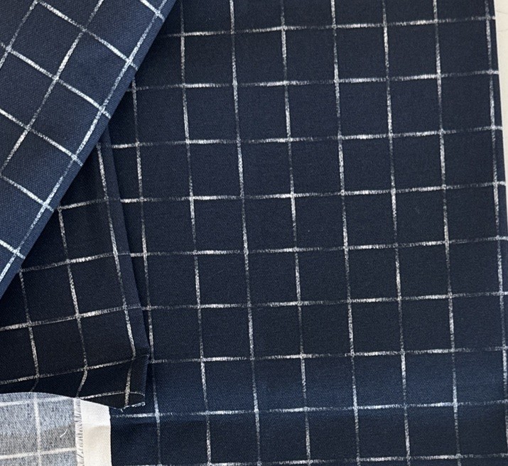 Joann Fabric Unsure Of The Specifics, Heavier Weight, Remnant, Navy Blue/white