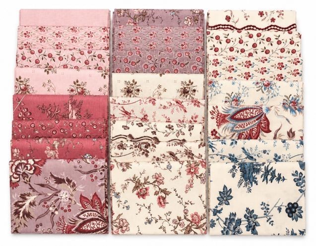 10 Fat Quarters – Fleur De Paris French General Floral Flowers Quilting M491.18