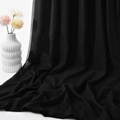 Black Chiffon Fabric by the Yard, 1 Yard, 60 Inch | Pure Polyester Chiffon, Pre-