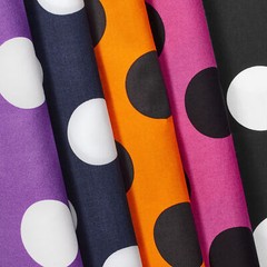 Polka Dot Extra Large(4cm) Printed Fabric Color Back 100% Cotton 58/60″ Wide BTY