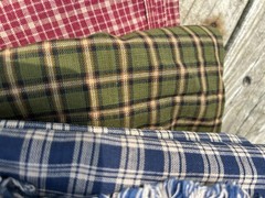 11 + Total Yards Of Vintage Cotton Homespun Plaid Fabric Fall Colors