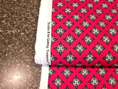 Laredo BTY Quilting Treasures Turquoise Green Black White Medallion on Deep Red
