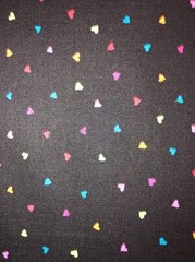 Black With Colorful Hearts 2005 Fabric Traditions Cotton 1/2 Yard (18 By 44”)
