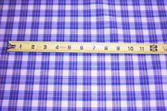 NEW Blue/Beige Plaid polyester cotton fabric cloth material, craft quilts
