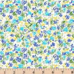 Blue Muse Charming Bouquets DCX9728 Cotton Fabric By the half yd