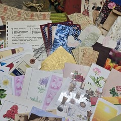 Junk Journal Lot 1Lb Ephemera Trim Lace Fabric Craft Collage Paper Book Cover