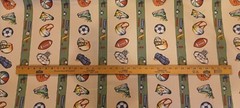 Bloomcraft Screen Print Sports Cotton Fabric Baseball Football Stain Repellent