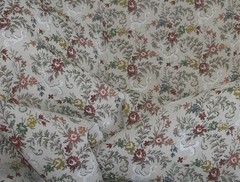 Vtg heavy floral jacquard tapestry upholstery fabric 56″ x 102″ (2.8 yds) white