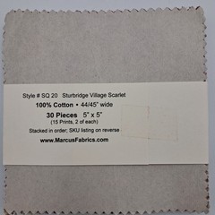 1 Charm Pack Sturbridge Village Scarlet By Judie Rothermel For Marcus Fabrics