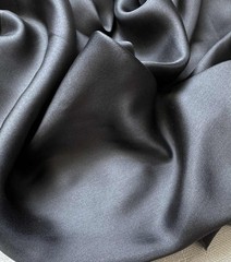 Charcoal Gray 100% Silk Twill Fabric 12mm weight