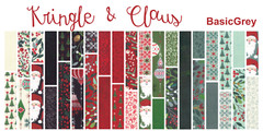 Moda KRINGLE AND CLAUS 30150 510 Green Grunge BASIC GREY Quilt Fabric CHRISTMAS