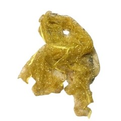 New Soft Silk Blend Yellow & Gold Metallic Tulle with Scattered White Pearls