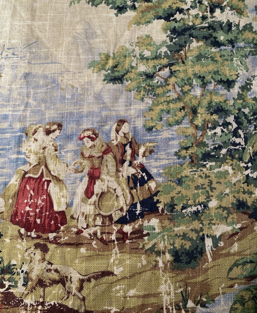 Renaissance Bosporus Tropical Toile Fabric Linen Blend 5th Avenue Designs 2.3 Yd