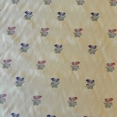 Vtg Floral Sprigs Jacquard Golden Yellow Decorator Textured Heavy Fabric 72×55