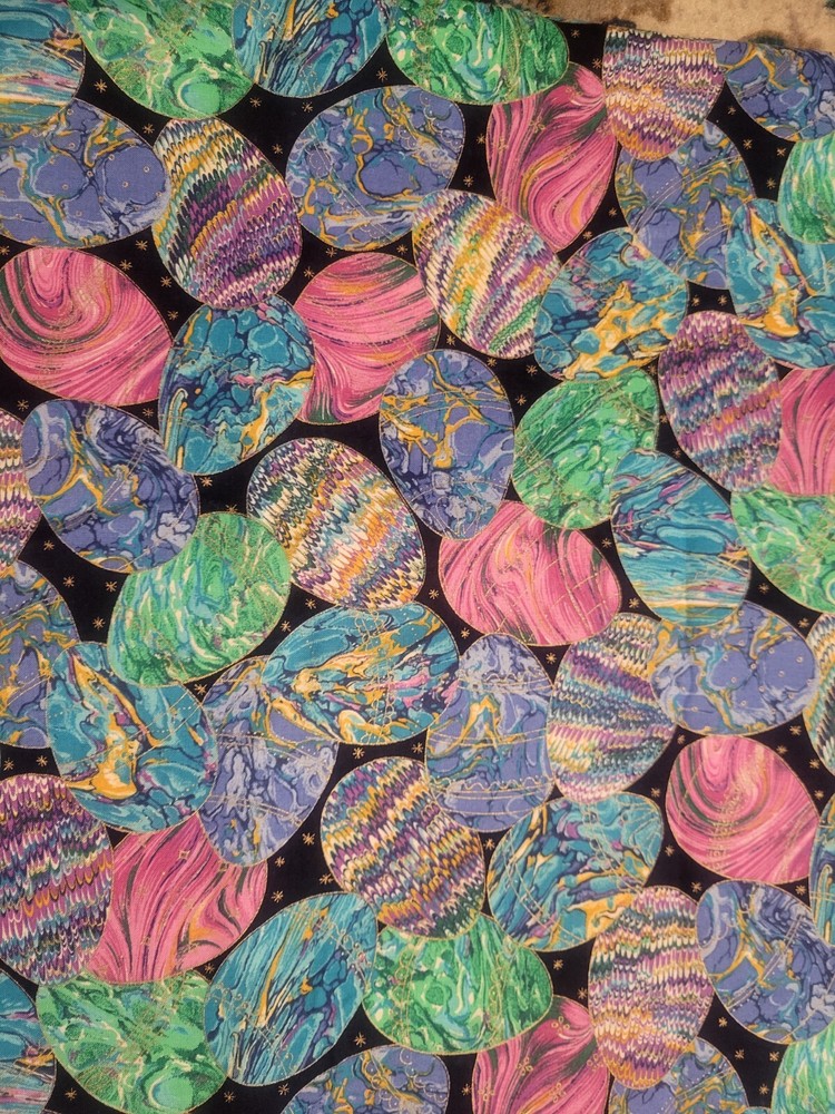Gorgeous Marbled Easter Eggs~~ VIP Cranston Fabric~ 108″ X 44″ Blues