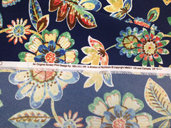 RICHLOOM DAELYN NAVY BLUE ABSTRACT FLORAL OUTDOOR MULTIUSE FABRIC BY YARD 54″W
