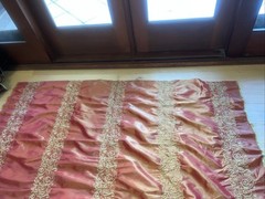 FAUX SILK EMBROIDERED 58” DRAPERY UPHOLSTERY Sold By The Yard
