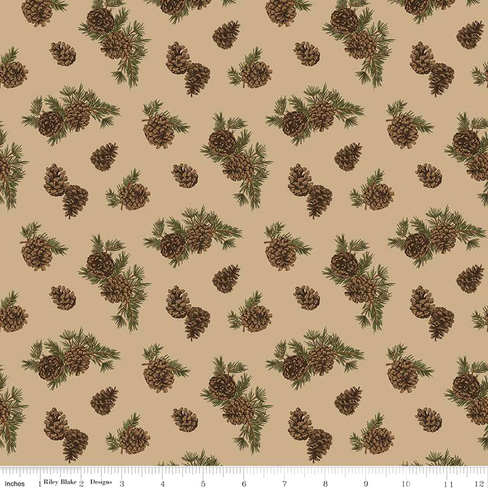 By The Yard, Fall Pinecones, Riley Blake Cotton $3.99 Ships ANY Amount Of Fabric