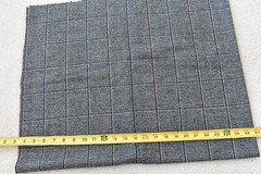 By 1/2 Yd, 45″ Wide, Gray Blue Red Black Plaid Light-to-Mid-Weight Wool, P4164