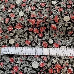 Holiday Flourish Japan Kaufman Christmas Floral Cotton Quilting Fabric Metallic