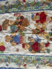 Fabric Cute Teddy bears Quilted Fabric By Spring Industries 44”x 35”