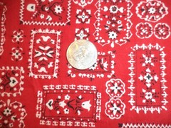 Red Bandana Cotton Fabric Western 1 3/8 Yards