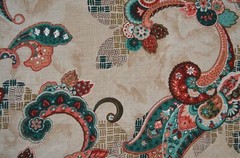 30 + yds avail/ CONTEMPOARY LARGE SCALE PAISLEY/ Med. Weight/ $6.50 for 10+ yds