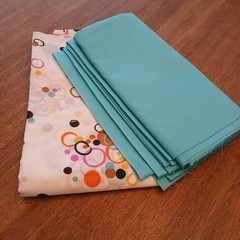 Vintage Coordinating Cotton Fabrics Teal Solid & Multicolor Print 4+ Yards