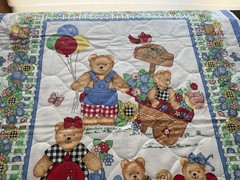 Fabric Cute Teddy bears Quilted Fabric By Spring Industries 44”x 35”
