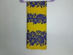 Vintage Hawaiian Fabric Trans-Pacific Textiles Yellow Blue Hibiscus 74×42 Cotton
