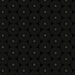 Circles Quilting Illusions Dk.Gray on Black Cotton Fabric by Quilting Treasures