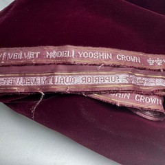 Vintage BURGUNDY VELVET FABRIC Yooshin Crown 44″ Wide -4 YARDS