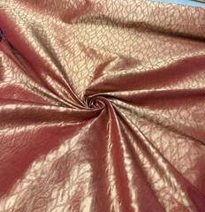 Silk Jacquard Brocade Fabric: Goldfish Beige Leaf Design – 54″ Wide