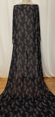100% Silk Georgette Black Soft Purple Speckle Fabric 2.75 Yds Long 46″ Wide