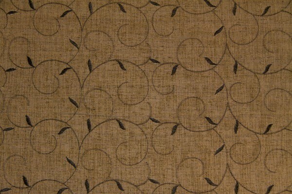 Discount Fabric SEMI-SHEER Black & Gold Embroidered Drapery