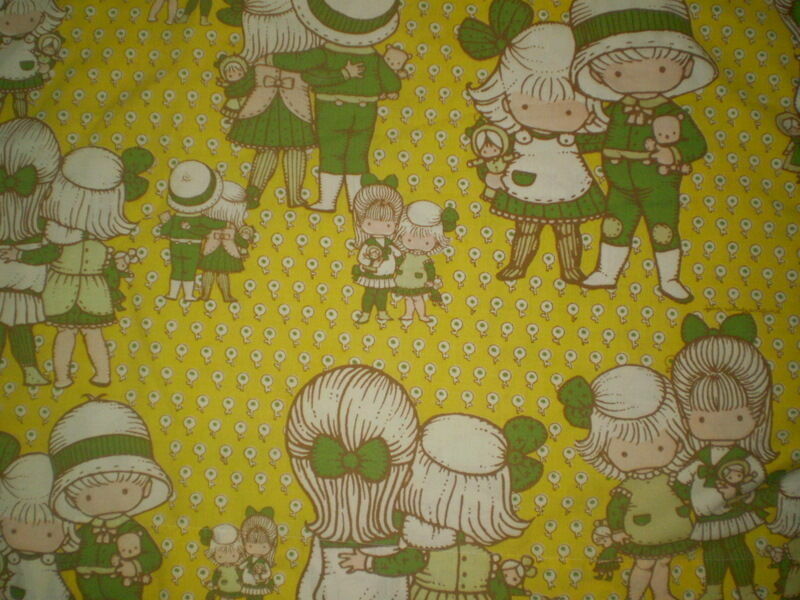 Rare Vintage JOAN WALSH ANGLUND GIRL /BOY / HOLLY HOBBIE Fabric #2 (50cm x 50cm)