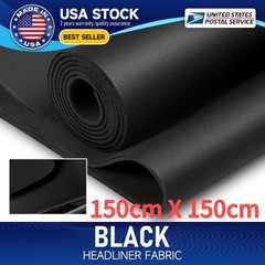 3MM Black Automotive flat knit Headliner Fabric with Foam Backing Car 60″ Wide