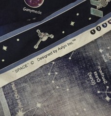 SPACE Cotton Fabric Panel Wall Hanging Quilt Avlyn Planets Solar System Science
