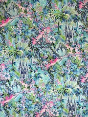 Lilly Pulitzer Pima Cotton Fabric Multi Lilly Loves Cinderella 1 yd (36″x 60”)