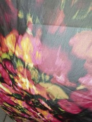 Ikat Floral Sheer Polyester Chiffon Fabric Magenta Multi 61” W X 2.33 yds (84”)
