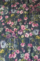 Clarke& Clarke Wild Meadow Linen Multicolor Fabric Remnant 24″ x 34″