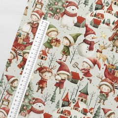 5 yards Christmas Elves 100% Cotton fabric for kids 61” wide