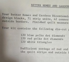 Better Homes & Gardens BiCentennial Quilt Kit 80 X 94 Pillow Kit Red White Blue