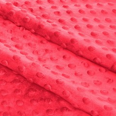 Homiest Minky Dot Fabric by The Yard, 1 Yard x 60 Inch Wide 1 Light Red