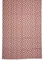 VTG Nosegays On Birdseye Blue White On Rust Debut Designs Cotton Fabric 2.7 YDS