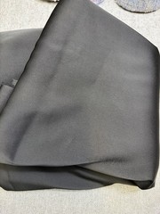 3 Yards Black Satin Bonded Fabric Nylon Cotton Backing 50 Inches wide