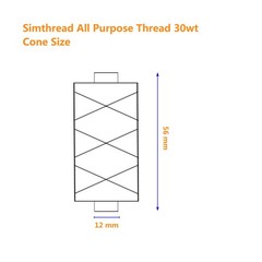 Simthread All Purpose Thread Polyester 400Y Blue 30, PP#B01