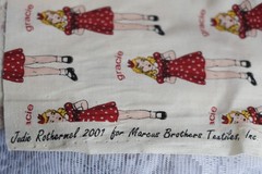 1/2 yard LITTLE GRACIE Judie Rothermel Marcus Brothers Textiles Vtg Fabric Red